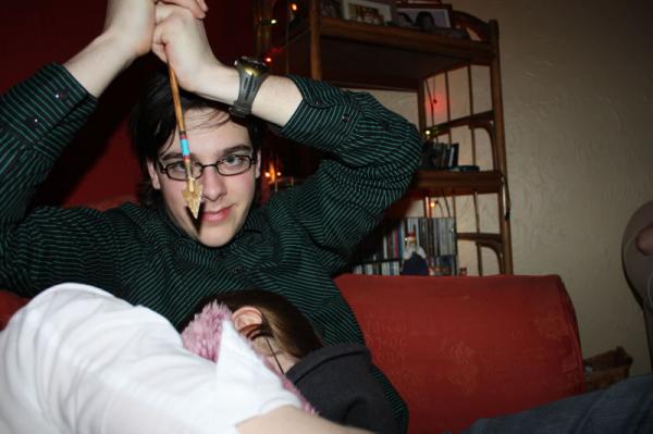 Will stabs Liz with an arrow in her sleep.