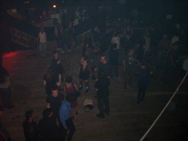 Liz takes a sneaky picture from the balcony of everyone on the dance floor.