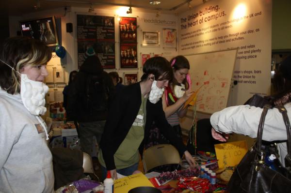 Sophie, Chris and Nicola man the Darwin Day stall.