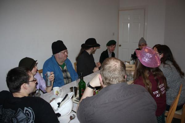 Everyone sat round the table.