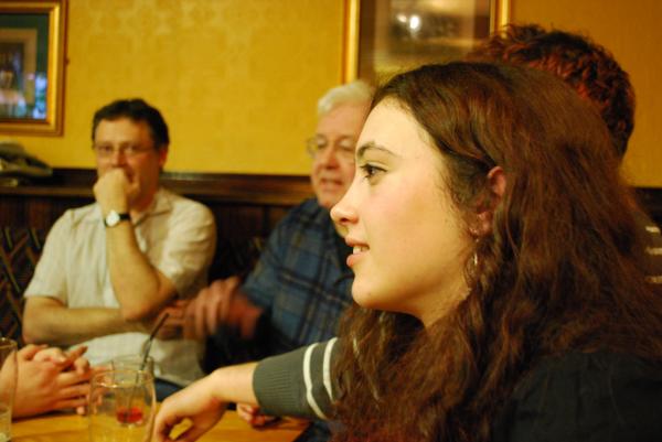 Rosie in the pub afterwards.
