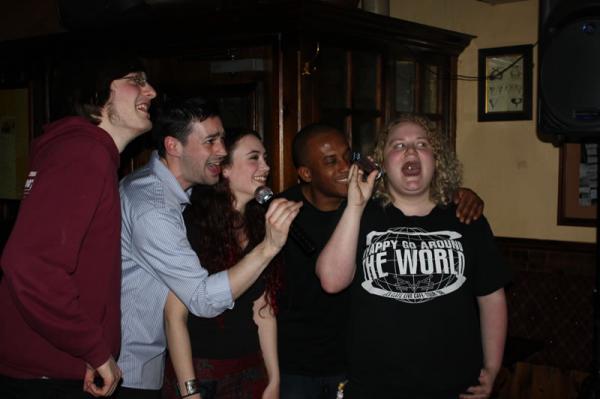 Group singing.