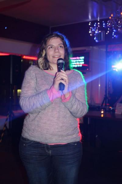 Our new president Sophie sings her heart out.