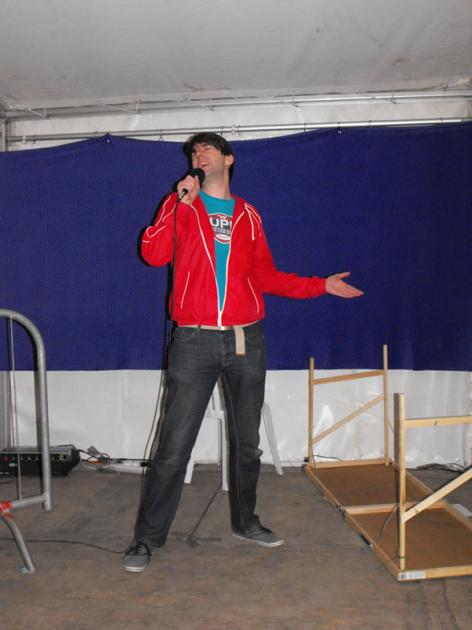 Rich gets some karaoke going.