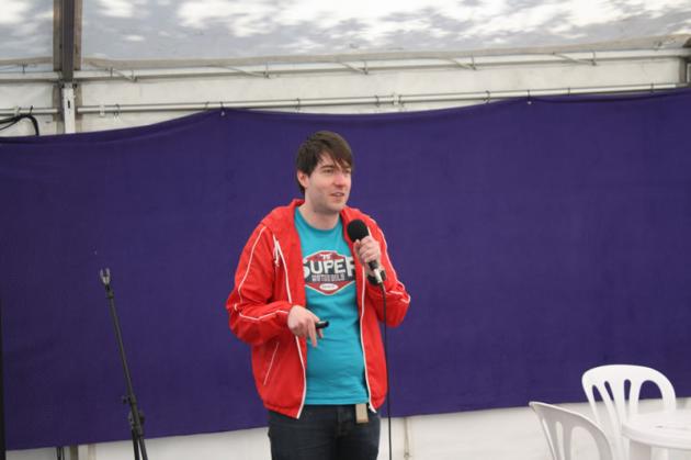 Rich delivers his talk on evolution.