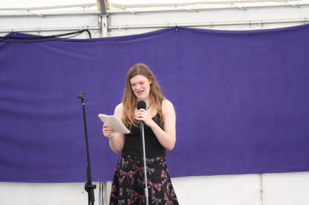 Nicola delivers her talk on the human genome.