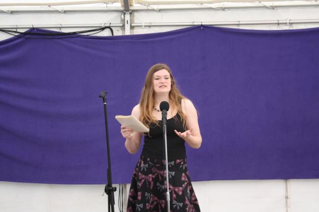 Nicola delivers her talk on the human genome.