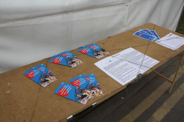 Organ donation leaflets.