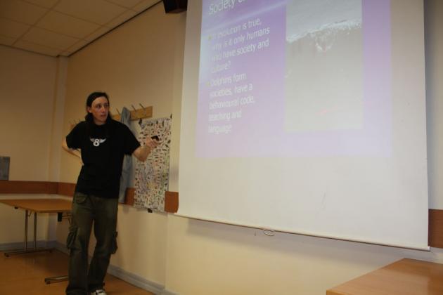 Chris delivers the talks.