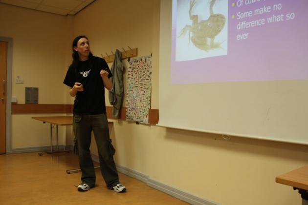 Chris delivers the talks.