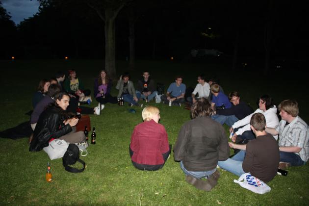 Hippie circle.