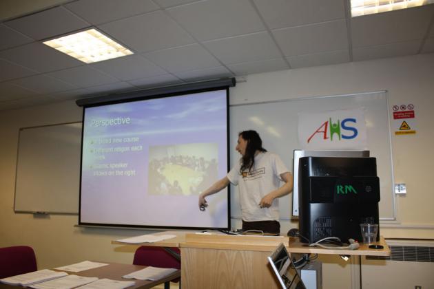 Chris delivers Leeds's talk.