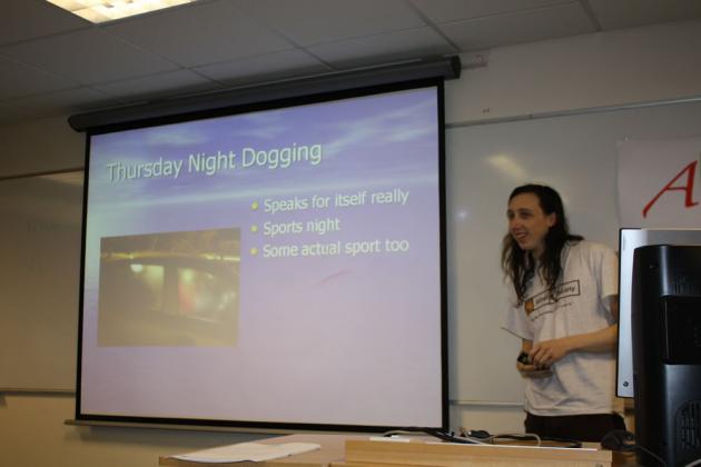 Chris delivers Leeds's talk.