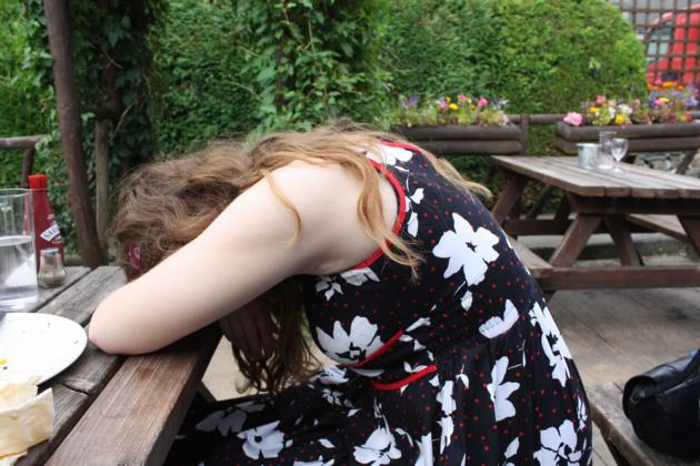 Nicola sleeping.