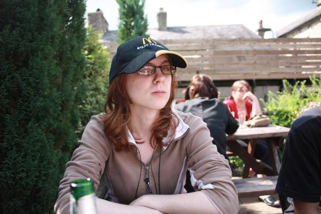 Lil at the pub.