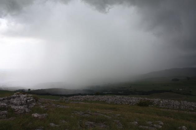 Rain cloud rapidly approaches.