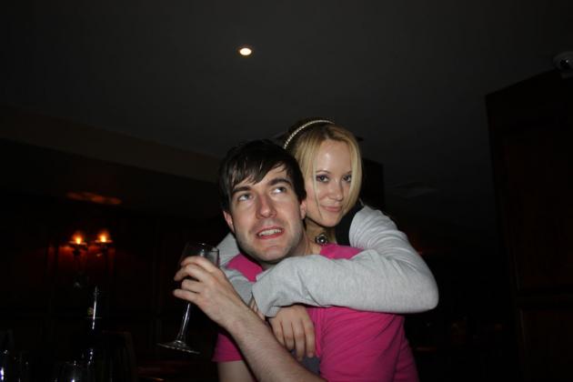 Kate jumps on Rich.