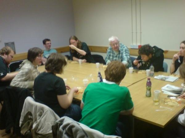 Clockwise from bottom right: Jon, Sophie, Zoltan, Norm, Tom, John, Paul, Danny, Rosie.