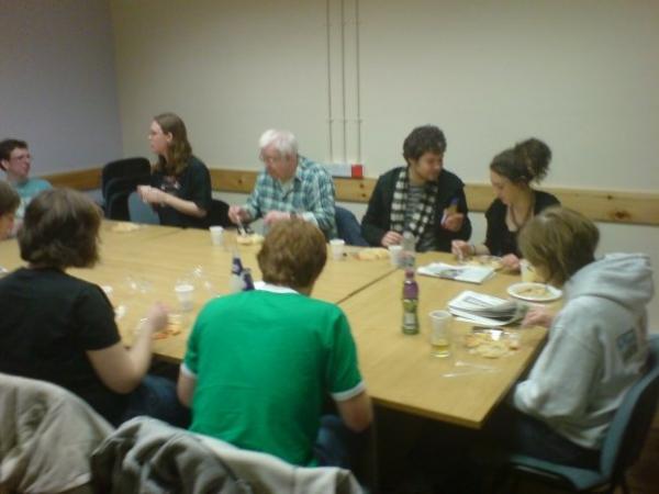 Clockwise from bottom centre: Jon, Sophie, Tom, John, Paul, Danny, Rosie, Liz.