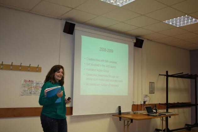 Sophie gives the intro talk.