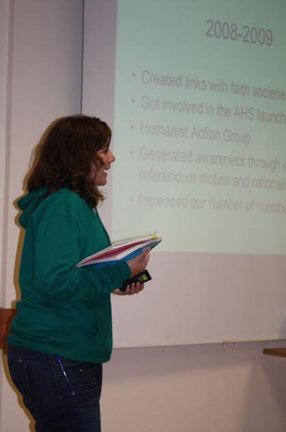 Sophie gives the intro talk.