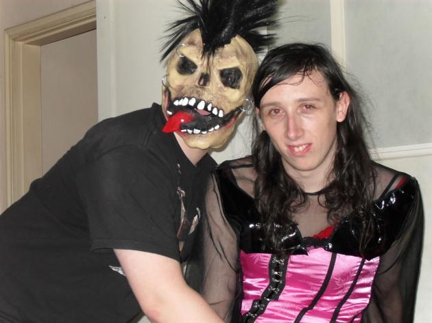 Where abouts is Jonni actually touching Chris?