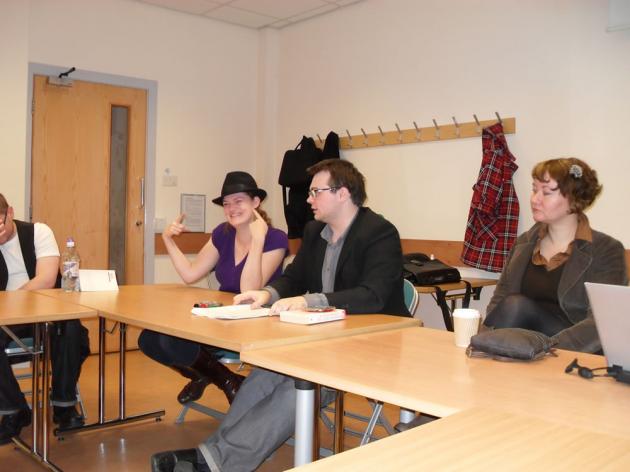 Michael tries to lead the session while Nicola The Troublemaker distracts everyone.