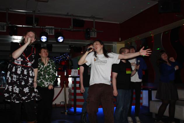 Karaoke at D-Fusion following our Movie Goer's Guide event.