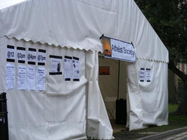 The tent before we opened one morning.