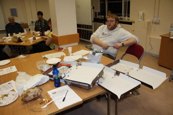Norm sat in front of the food ;).