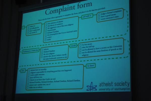 Southampton's complain form.