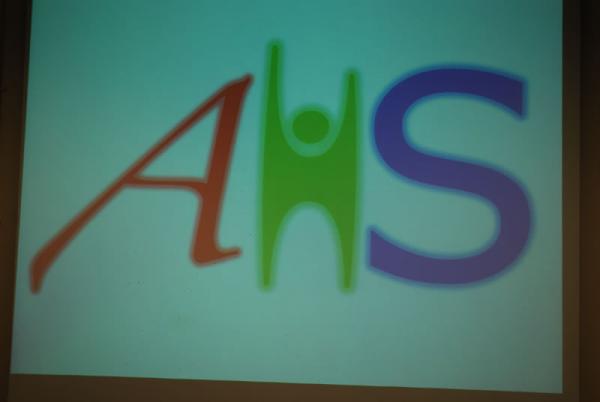 Our logo on the big screen.