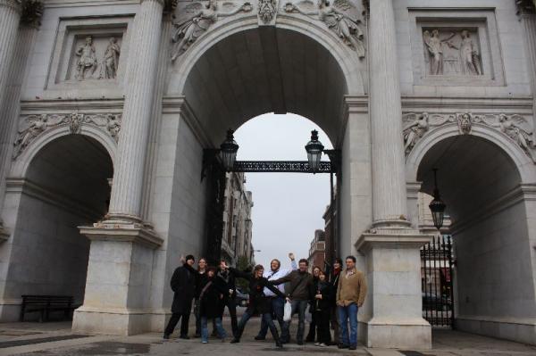 Everyone underneith Marble Arch.