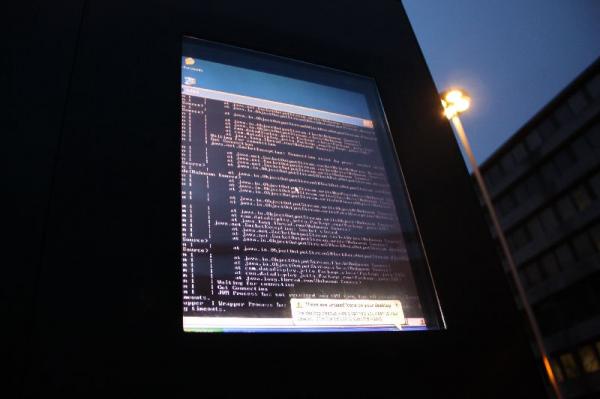 Information board that had crashed.