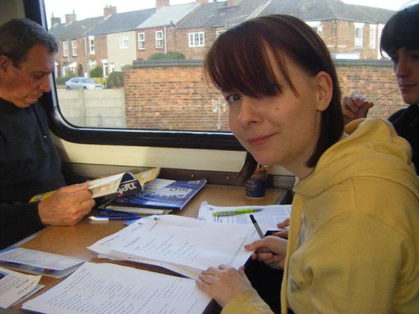 Jenny on the train now.