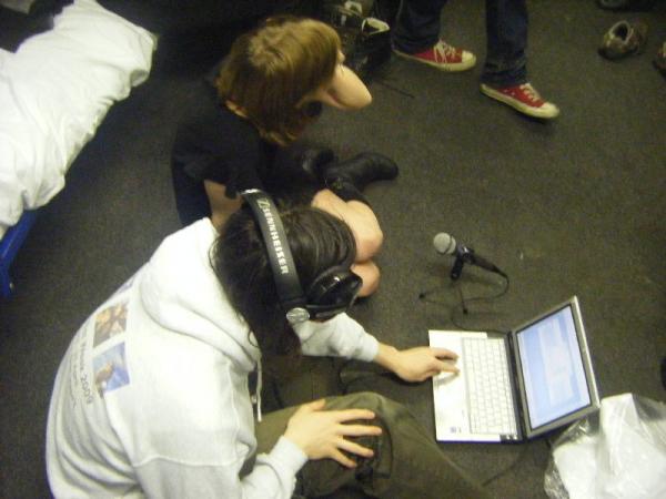 Podcasting on Friday night.