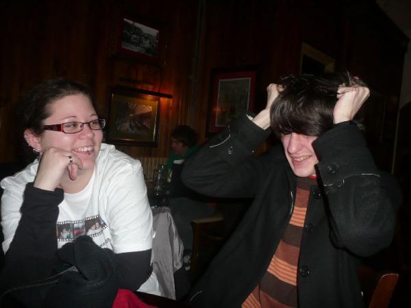 Emma and Michael in the pub.