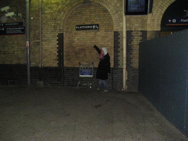Lil at platform nine and three quarters.