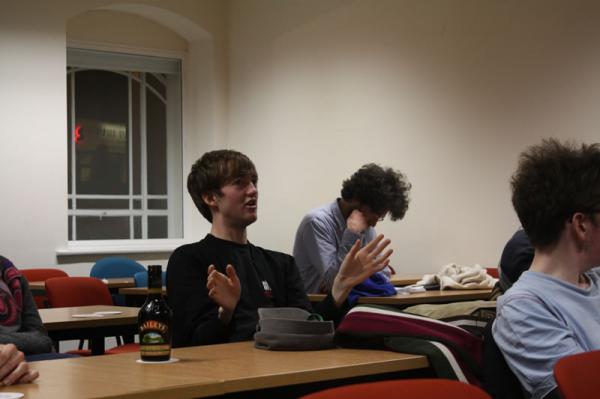 Chris speaks from the audience.