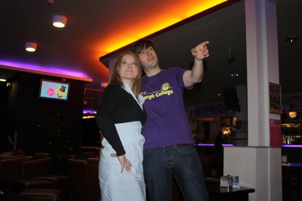 Kate and Rich work on their modelling portfolio.