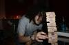 Richie from Oxford paying Extreme Jenga.