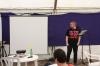 Jonni delivers the second talk of the week.