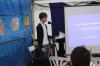 Chris Tedd delivers his talk on gender and religion.