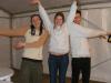Chris, Nicola and Moz form the A-Soc tree with their body parts.