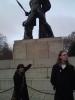 Lil is amazed by the statue's penis. I'm not kidding.
