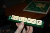 Woody's Scrabble letters.